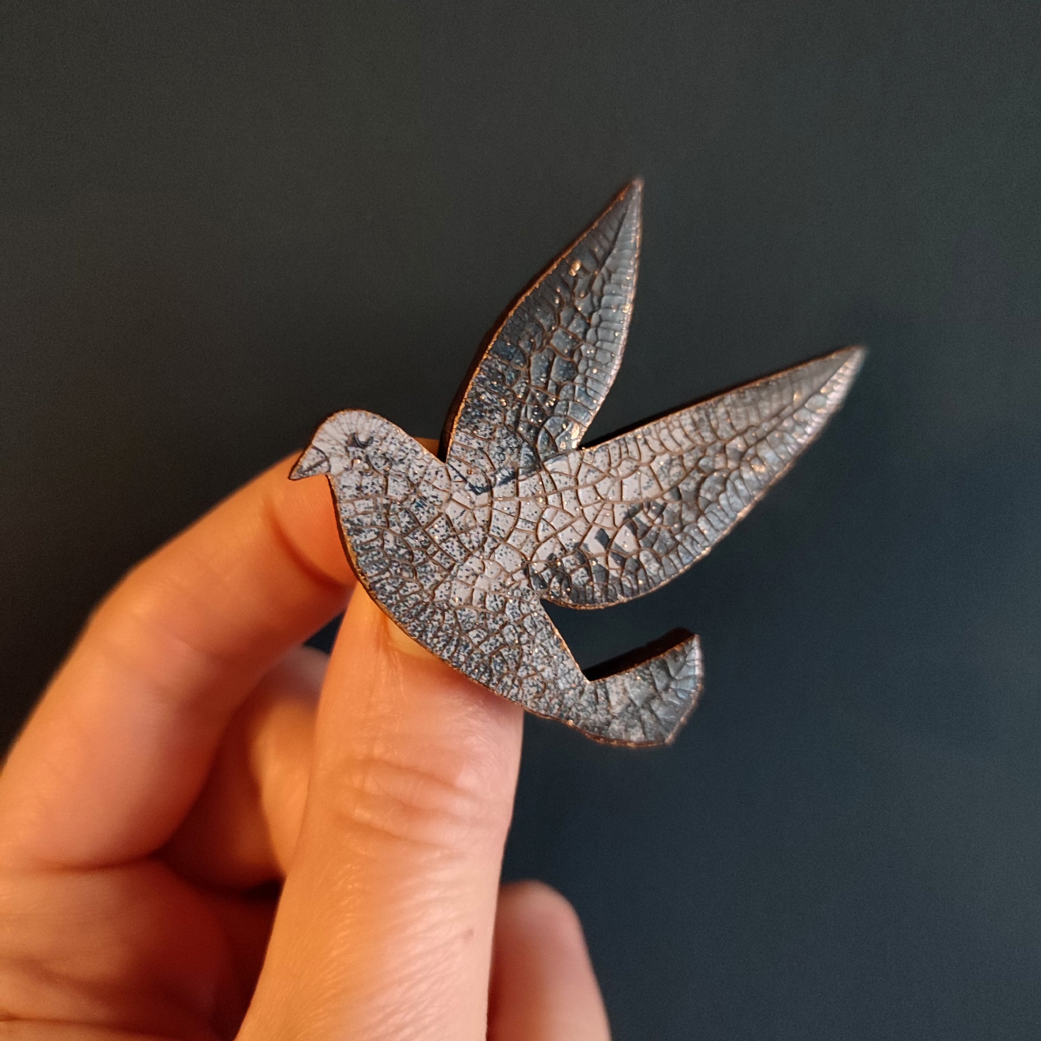 Blue Dove Brooch