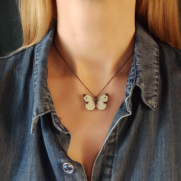 Cabbage White Butterfly Necklace