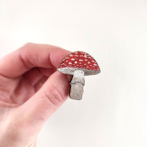 Fly Agaric Toadstool Brooch