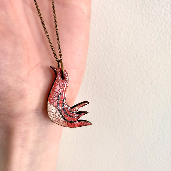 Coral Bird Pendant Necklace - Emily Jepps Studio