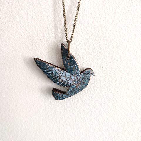 Blue Dove Pendant Necklace - Emily Jepps Studio