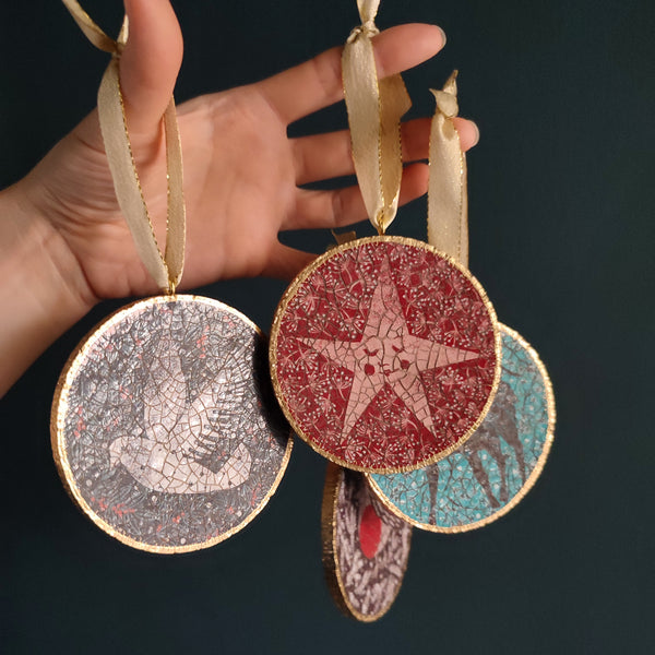 Crackle Glazed Christmas Decorations - Emily Jepps Studio