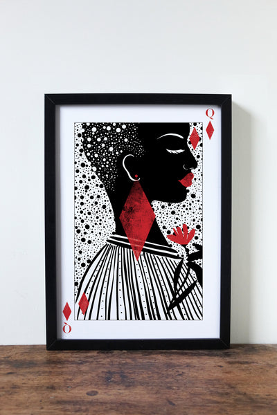 Playing Card Queens - A3 Prints - Emily Jepps Studio